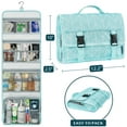 thumbnail image 2 of PAVILIA Travel Hanging Toiletry Bag for Women Men, Extra Large Capacity Makeup Bag Kit, Waterproof Cosmetic Storage Organizer Case for Bathroom Shower, Teal Chevron, 2 of 9