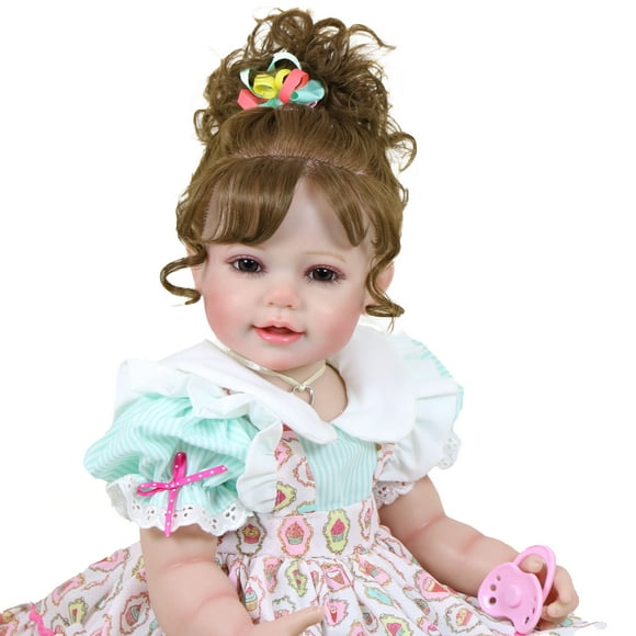 Muñeca Niña Pequeña, Niña de Cumpleaños de 22 Pulgadas. Vestido de Cupcake, Regalo de Cumpleaños Especial, Mayores de 3 Años