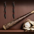 thumbnail image 2 of GOOHOCHY Soporte para bate de béisbol (1 par): Soporte horizontal de pared de 3 capas con clavos para bate de béisbol - Expositor de pared para almacenamiento y organización, 2 of 8