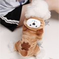 thumbnail image 5 of Brown Bear Dog Costume, Soft Flannel Hooded Pet Jumpsuit, Cute Animal Cosplay Warm Pajama Clothes for Small Dogs Cats, L, 5 of 6
