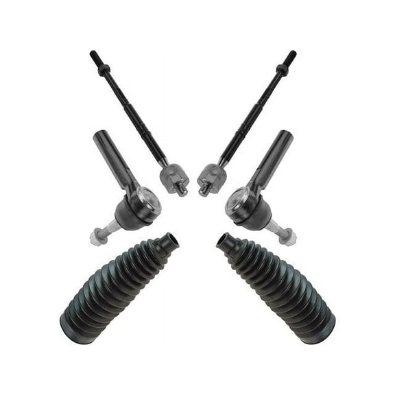 Tie Rod End and Steering Bellows Kit 6 Piece - Compatible with 2010 - 2017 Chevy Equinox 2.4L 4-Cylinder 2011 2012 2013 2014 2015 2016