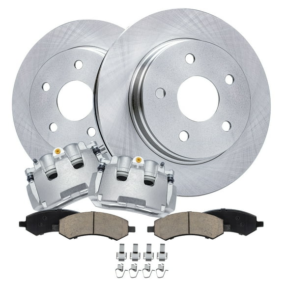 Detroit Axle - Front Brake Kit for 2011-2018 Ram 1500, 2019-2022 Ram 1500 Classic, Disc Brake Rotors and Ceramic Brake Pads Brake Calipers Replacement