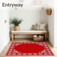 thumbnail image 3 of ODIKA 8'x10' Machine Washable Non-Slip Area Rug, Joyful Winter Celebration Front Entry Greeting High Traffic Rug, Red, 608413, 3 of 7