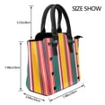 thumbnail image 2 of Lsque Vertical Stripes Pattern Leather Rivet Shoulder Bag – Elegant Genuine Leather & Microfiber PU Crossbody with Detachable Adjustable Strap, 2 of 5