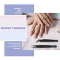 thumbnail image 4 of Conjunto de Herramienta Pinzas Rectas y curvas Arte Unas Rhinestones Extension Pestanas -Negro, 4 of 5