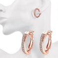 thumbnail image 4 of Rose Gold Ear Clip 1Pair Women Czech Diamond Earrings for Decoration, 4 of 4