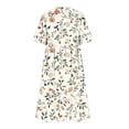 thumbnail image 4 of Otvok Women Summer Short Sleeve Midi Dress with Pockets Casual Aline Flowy Tshirt Dress Floral Vocation Beach Sundress, 4 of 6