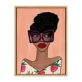 thumbnail image 3 of Kate and Laurel Sylvie Fashion Girl 3 Framed Canvas Wall Art by Kendra Dandy of Bouffants and Broken Hearts, 18x24 Natural, Female Face Portrait Art for Wall, 3 of 7
