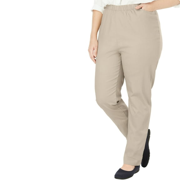 Woman Within Plus Size Straight Leg Elastic Waist Stretch Fineline Denim Jean (Petite & Tall Available)