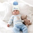 thumbnail image 4 of Gorro De Lana De Punto Para Niños, Gorro De Punto Grueso Cálido Para Invierno, Letras Bordadas, Gorro De Lana De Otoño Con Pompón Para Niños Y Niñas Guardurnaity AP007938-02, 4 of 6