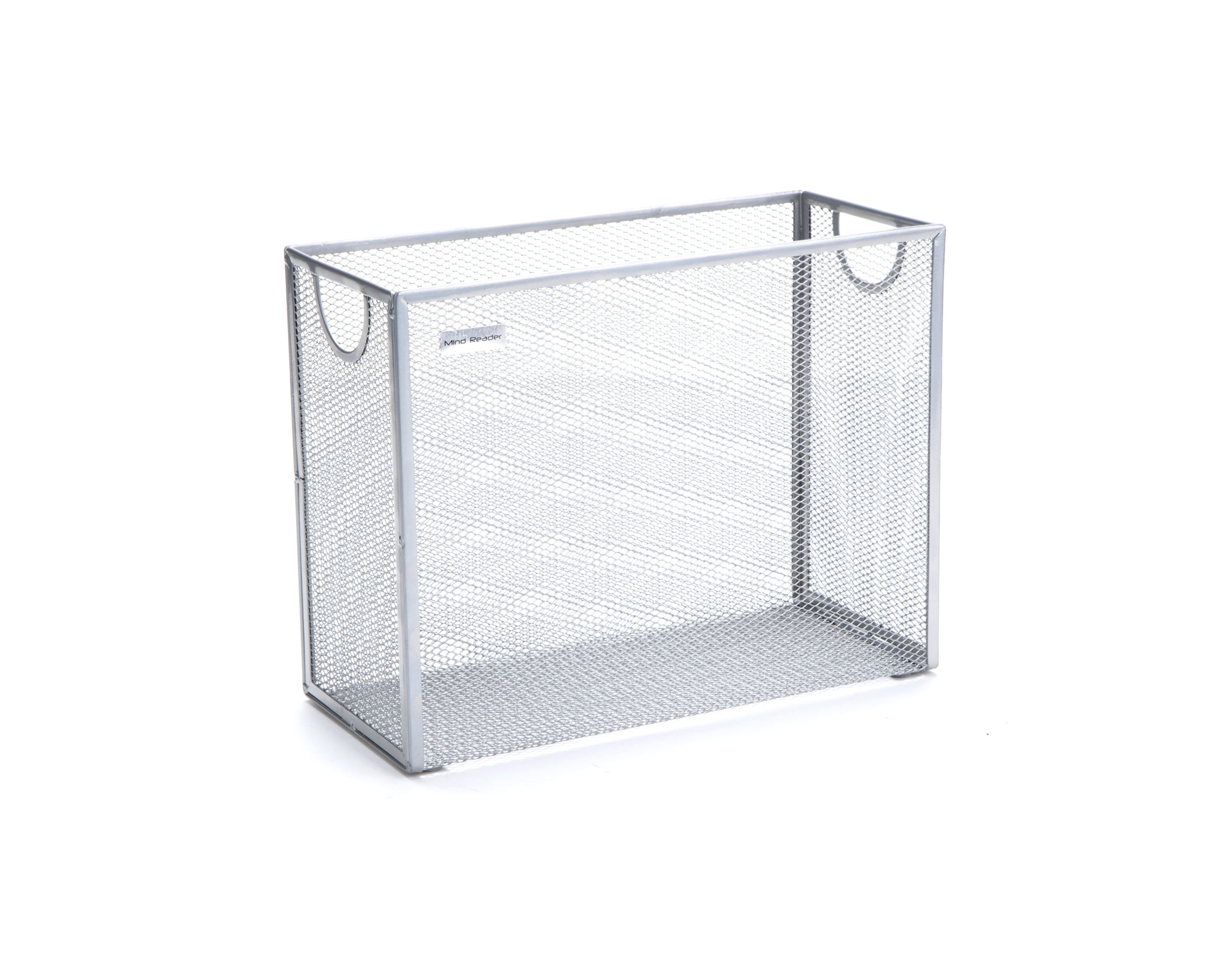 Mind Reader Metal Mesh File Organizer Storage Basket for Letters, Legal Documents, Filing, Folders, Office Organization, Silver