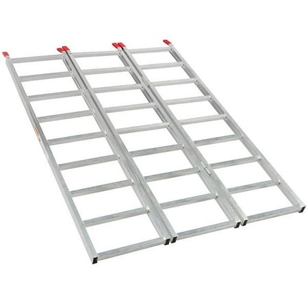 69'' Tri-Fold Aluminum Folding Loading Ramp for ATV Motorcycle Truck Trailer Lawnmower, 1500lb (Best Ramp For Snowblower)