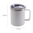 thumbnail image 2 of JHyouerji 12oz Coffee Mug,White Double Wall Vacuum Insulated Stainless Steel Camping Coffee Mug with Handle Spill Proof Sliding Lid Outdoor Travel Thermal Cup, 2 of 5