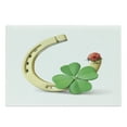 thumbnail image 1 of Clover Cutting Board, Luck Composition with Horseshoe Ladybug and Shamrock, Decorative Tempered Glass Cutting and Serving Board, in 3 Sizes, by Ambesonne, 1 of 2