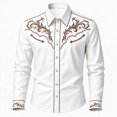 thumbnail image 3 of Kiijoy Toddler Boys Cowboy Shirt Western Print Long Sleeve Button Down Shirt for Kids, White, 3-4 Years, 3 of 3
