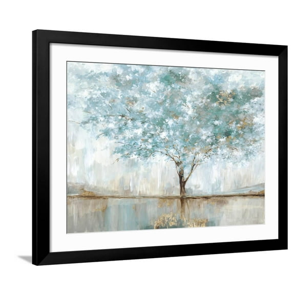 Art.com Dreamy Blue Tree Art Print by Allison Pearce, Black Frame Wall Art, 40" x 32"