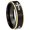 Black And Gold Step Edge, variant on Christian Cross Religious Dome Brushed Blue Tungsten Ring 10MM