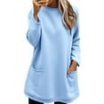 thumbnail image 2 of Blue Womens Tops Sweatshirts for Women Comfort Hoodie for Anxiety Long Sleeve Winter Shirts Round Neck Casual Warm Cute Long Tops Fall Outfits for Women 2025, 2 of 5