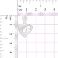 thumbnail image 4 of 14k Gold White Rhodium, Heart Sweet 16 Pendant Charm Created CZ 17mm with 18" Dainty Neck Chain, 4 of 7