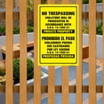 thumbnail image 6 of BTFSigns Spanish 5 Pack 8" x 12" No Trespassing Violators Will Be Prosecuted in Accordance with ARS 13-1502-A1 Private Property Yellow Warning Sign, 6 of 7