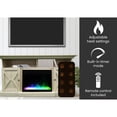 thumbnail image 3 of Hanover Glenwood Electric Fireplace Heater with 59-in. White TV Stand, Deep Log Display, Multi-color Flames, and Remote, 3 of 7