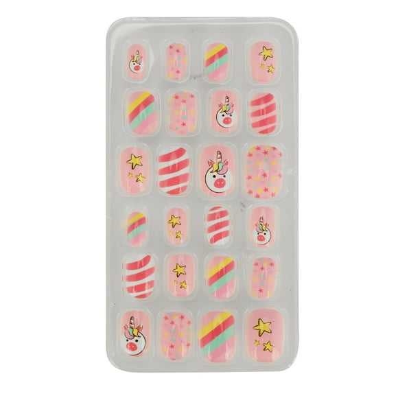 Uñas postizas ANGGREK Sin olor 24 piezas para niñas