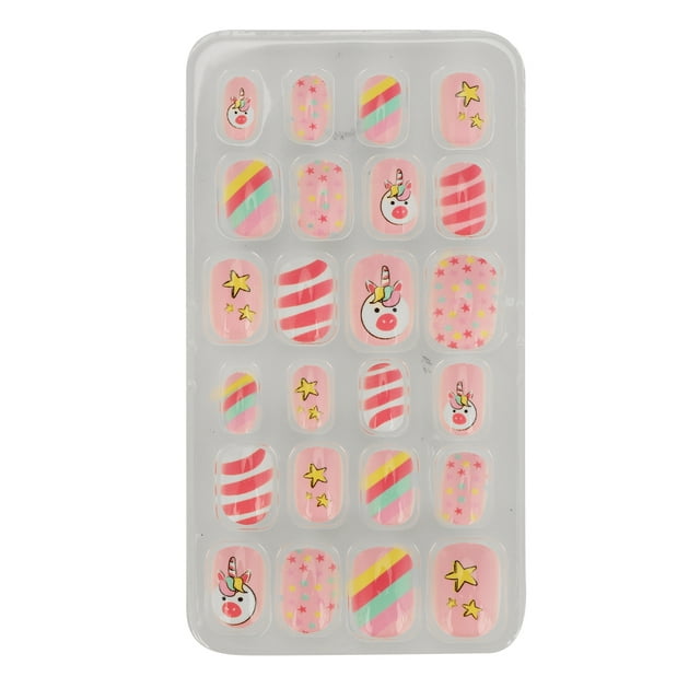 Uñas postizas ANGGREK Sin olor 24 piezas para niñas
