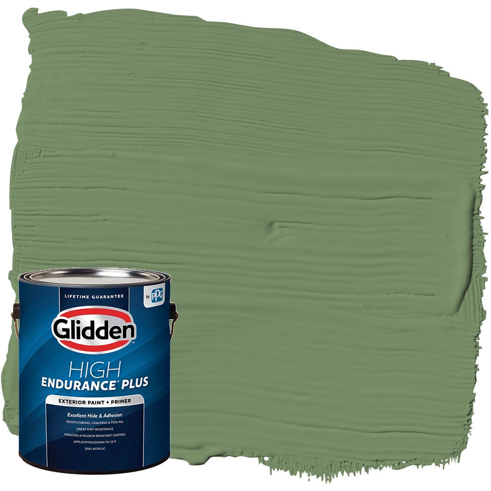 Glidden High Endurance Plus Exterior Paint and Primer, Pasture Green