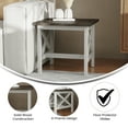 thumbnail image 6 of Merrick Lane Rustic End Table, Farmhouse Style Solid Wood Accent Table in Acacia Gray and Rustic White, 6 of 11