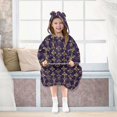 thumbnail image 7 of FORMRS Wearable Blanket Hoodie with Sleeves for Kids Cozy Flannel Sweatshirt, Purple Flowers Pattern, 7 of 7