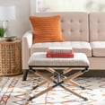 thumbnail image 2 of Linon Brewster Boho Backless Campaign Accent Stool, Black/White, 2 of 10