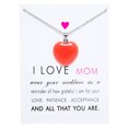thumbnail image 2 of FENGGHAO Mothers Day Glow In The Dark Love Pendant Necklace Fluorescent Multicolor Stone Look Stainless Steel Chain with Card, 2 of 7