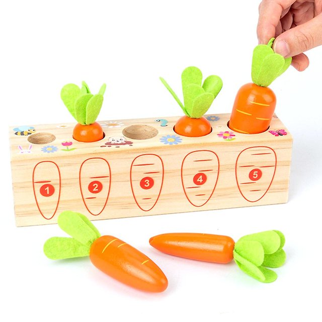 Diversión de madera Zanahoria digital Tirando Simulación Luchando Zanahoria Insertando Juego Juguetes de educación temprana para ni?os ZefeiWu 1327534199826