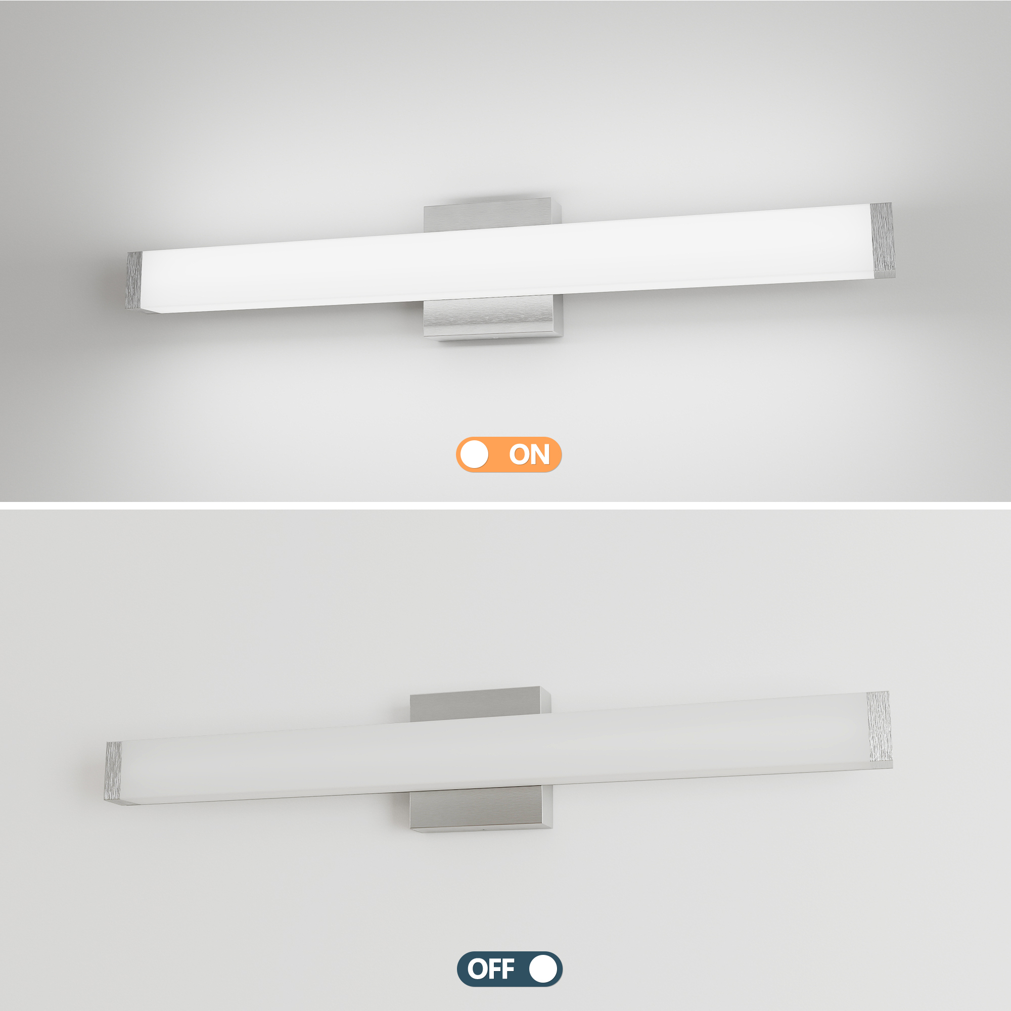 Leumius 25" Bathroom Vanity Light, Over Mirror Bathroom Vanity Light for Mirror Shower Bathroom Hallway Porch Chrome