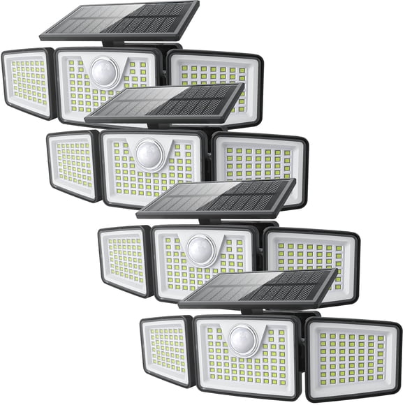 Luces solares daphino 2500LM para exteriores con sensor de movimiento, 4 unidades