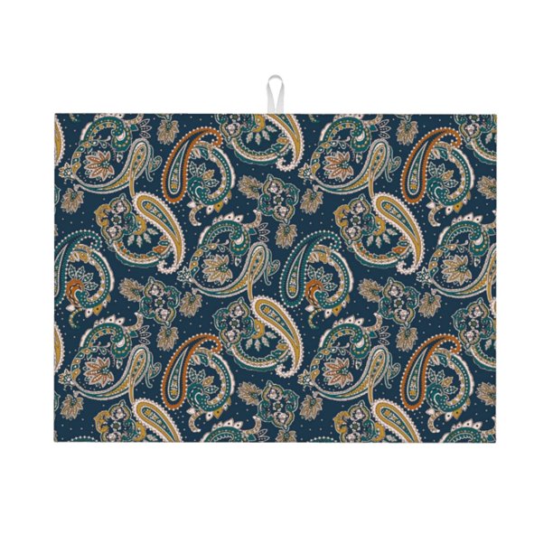 Fotbe Indian Paisley 2 Alfombrilla de Secado para Cocina con Estampado, 18x24 Pulgadas