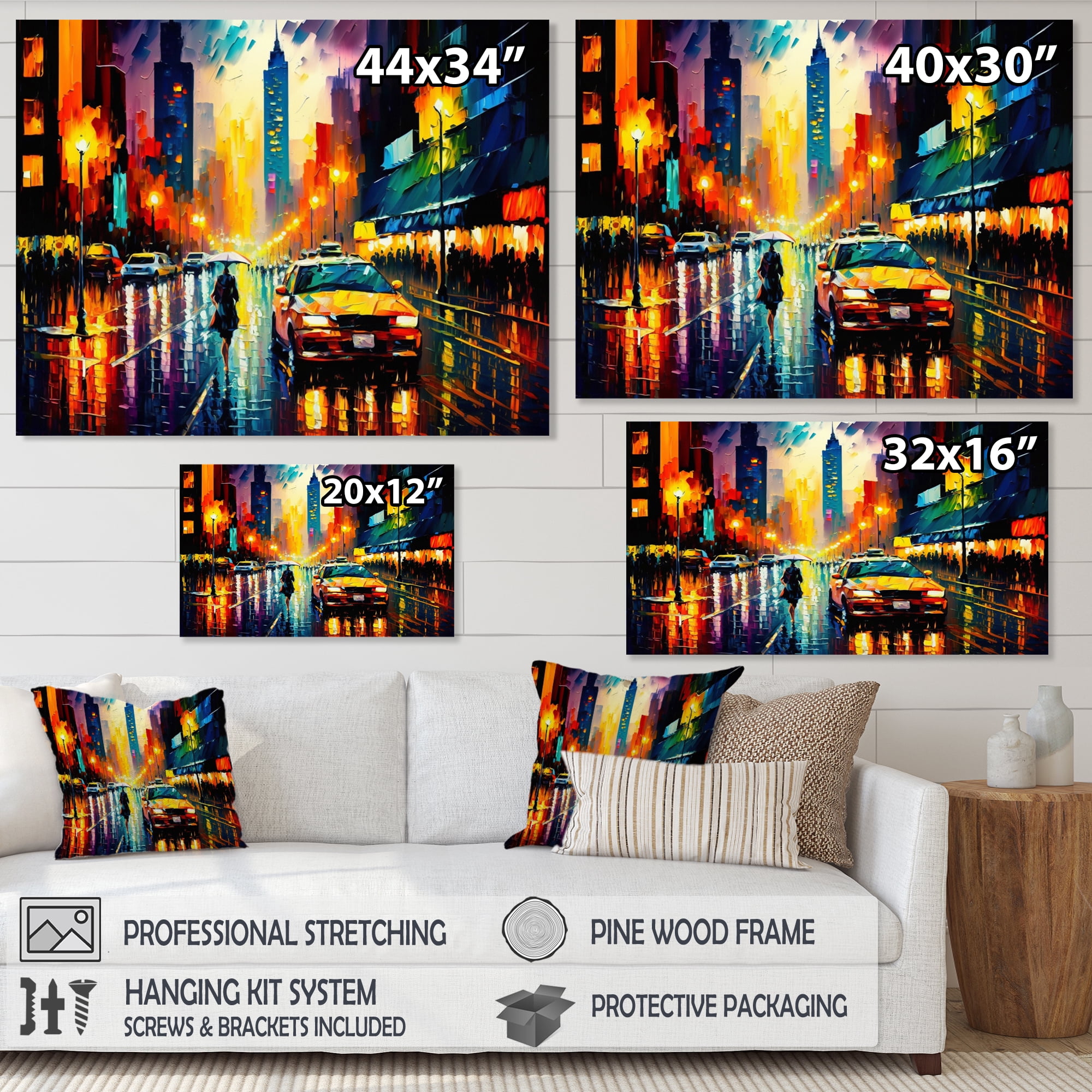 Designart Colorful Manhattan Time Square III Canvas Wall Art