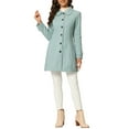 thumbnail image 2 of INSPIRE CHIC Women's Peter Pan Collar Single Breasted Winter Overcoat L Light Green, 2 of 6