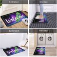 thumbnail image 5 of Welcome Door Mats Peacock Feather on Blue & Purple Rugs Rug Carpets Bathroom Decor for Kitchen Bedroom Indoor Floor Greeting Front Porch Rugs Outdoor Door Mats Entrance Patio Carpet Decor 17x30 inch, 5 of 6