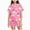 Hot Pink, variant on Halloween Short Sleeve Pajamas Set For Kids Girls Bat Print Collared Tops And Shorts Pjs Set Loose Fit Casual Kids Halloween 2 Pces(Light Pink,2-3 Years)
