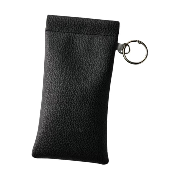 Estuche para gafas, bolsa para gafas, suave, con cierre automático, para hombres y mujeres, portátil, para mochilas o cinturones, bolsa para gafas. negro