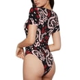 thumbnail image 3 of Naloa Snake And Rose Women's Short-Sleeved Onesie, One-Piece Swimsuit for Parties, dates, clubs - Small, 3 of 9