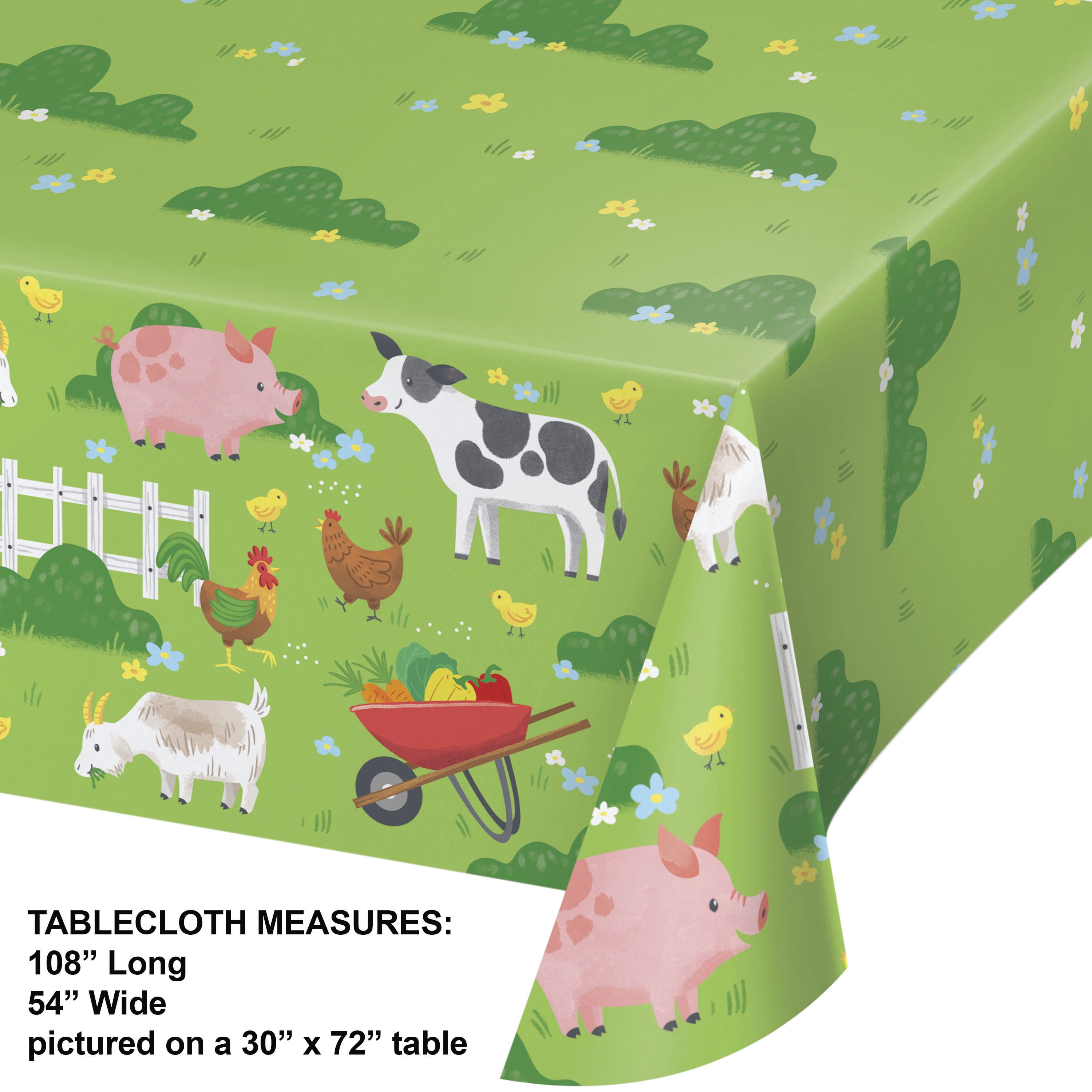 Farm Animals Party Deluxe Tableware and Decorations Kit, Serves 8