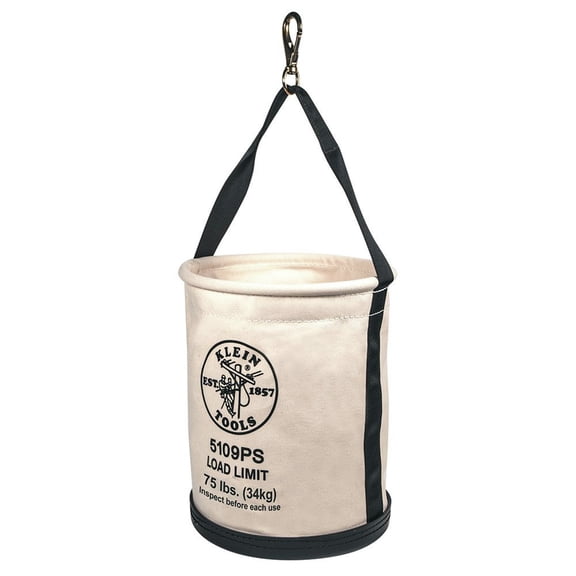 Wide-Opening Straight-Wall Bucket with Pocket and Snap Klein Tools 5109PS