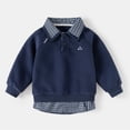 thumbnail image 5 of SELONE Collared Shirt Boys Long Sleeve Button Pullover Tops Patchwork Plaid Sweatshirts Fall Campus Clothes 2-12Y, 5 of 9