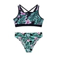 thumbnail image 3 of YONGHS Girls' Beach Sport 2-Piece Bikini Set Swimsuit Crop Top with Swim Briefs Bathing Suit Lily 14, 3 of 5