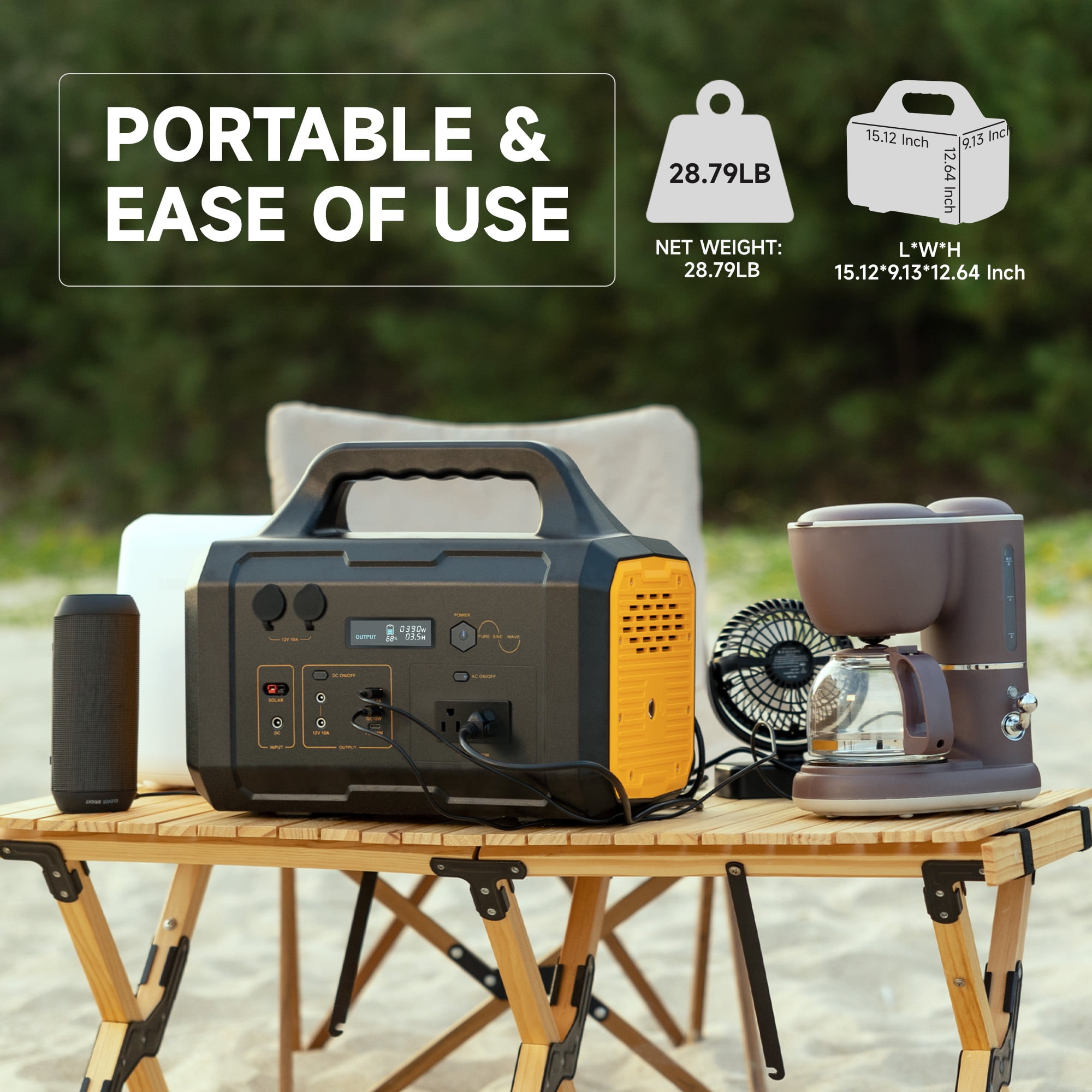 Portable Power Station 1000W 1024wh Lithium Battery, Small Portable  Generator for Home Use Camping Travel Emergency Hunting Outdoor, Large Power  Bank with AC Outlet for Laptop(No Solar Panel) - Walmart.com