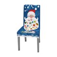 thumbnail image 3 of Cubierta de silla temática navideña Hogar Restaurante Silla de comedor Tela estampada Adorno navideño, Azul, Papá Noel Noticed HA9099-01B, 3 of 7