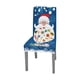 thumbnail image 3 of Cubierta de silla temática navideña Hogar Restaurante Silla de comedor Tela estampada Adorno navideño, Azul, Papá Noel Speravity HA9099-01B, 3 of 7