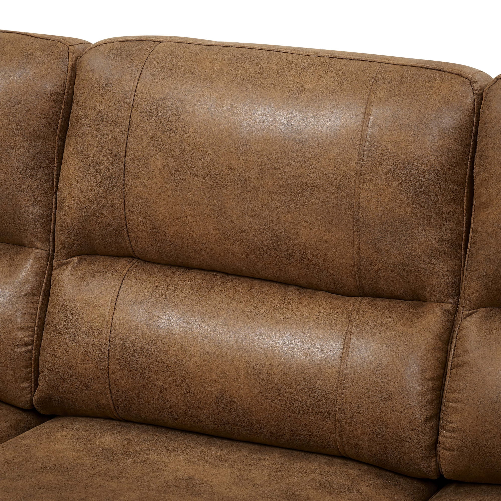 Aukfa 81" Vintage Sofa Overstuffed 3 Seat Sofa Couch for Living Room Bedroom, Foil Fabric, Brown